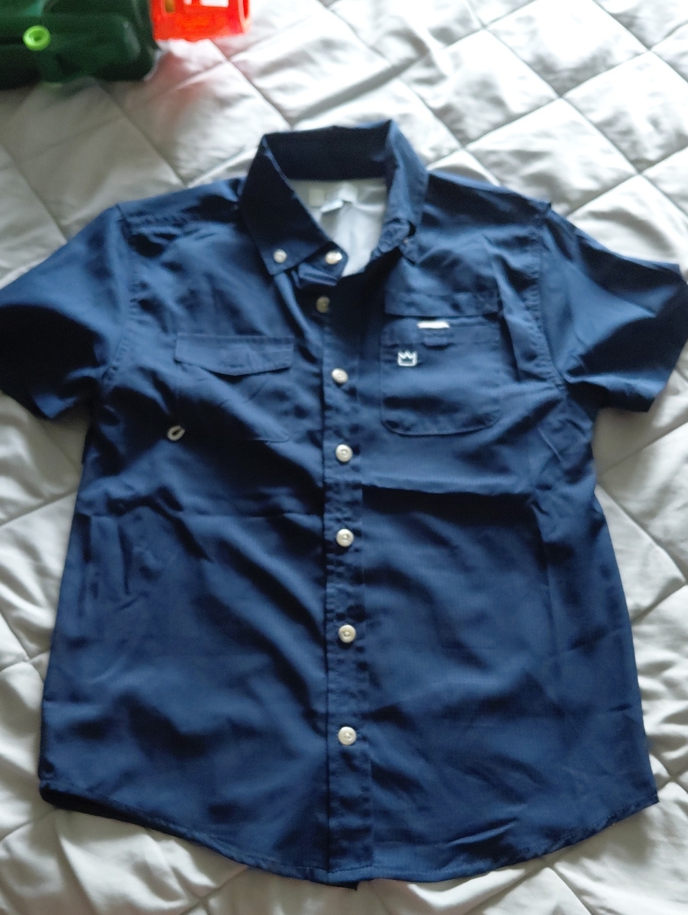 crown & ivy Kids Navy and White Mesh-Lined Top